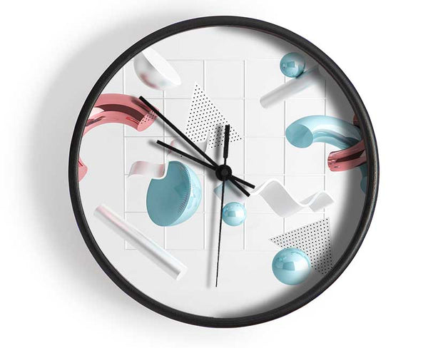 Three Dimensional Shapes Clock - Wallart-Direct UK