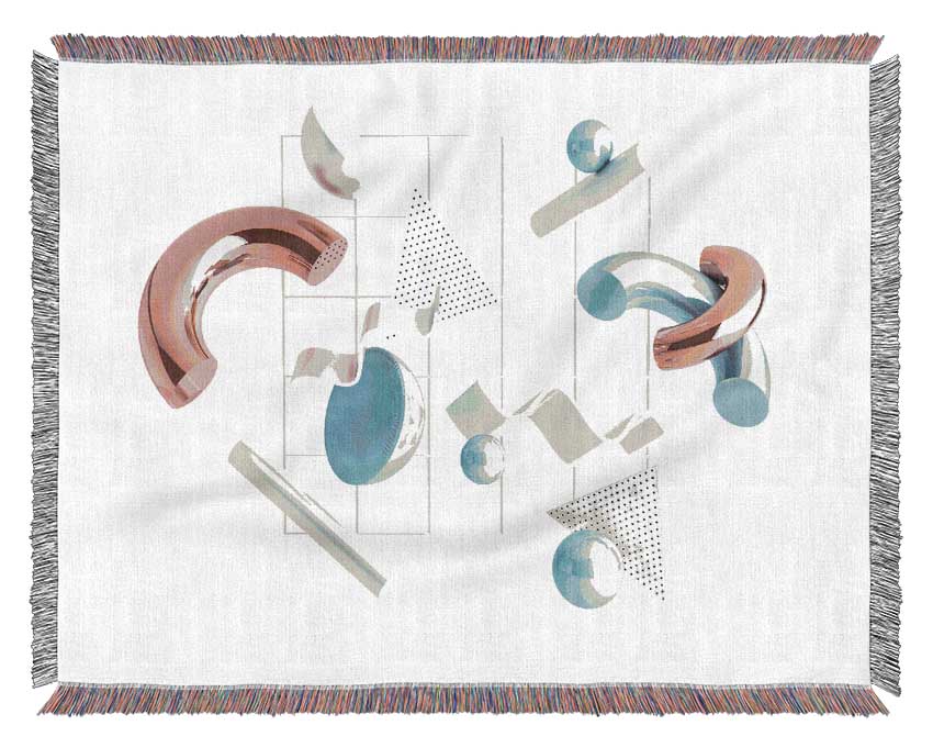 Three Dimensional Shapes Woven Blanket