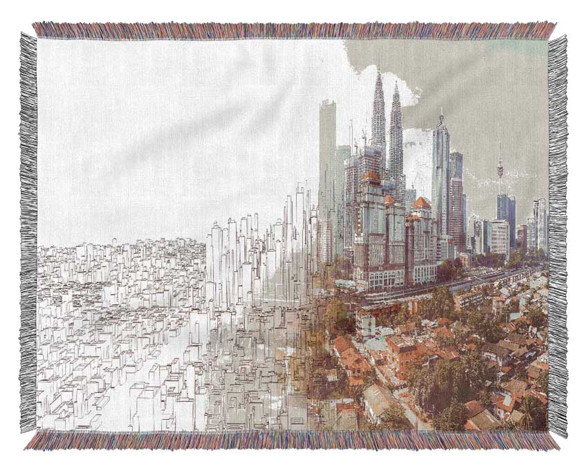 Sketch To Reality City Woven Blanket