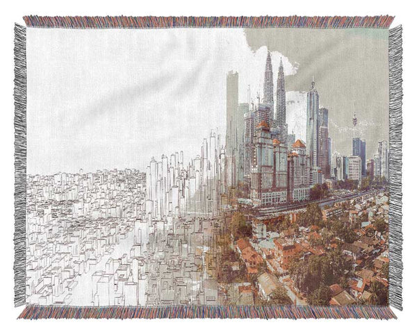 Sketch To Reality City Woven Blanket