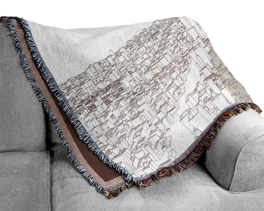 Sketch To Reality City Woven Blanket