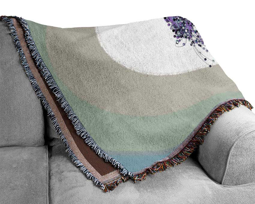 Lilac Petal Abstract Woven Blanket