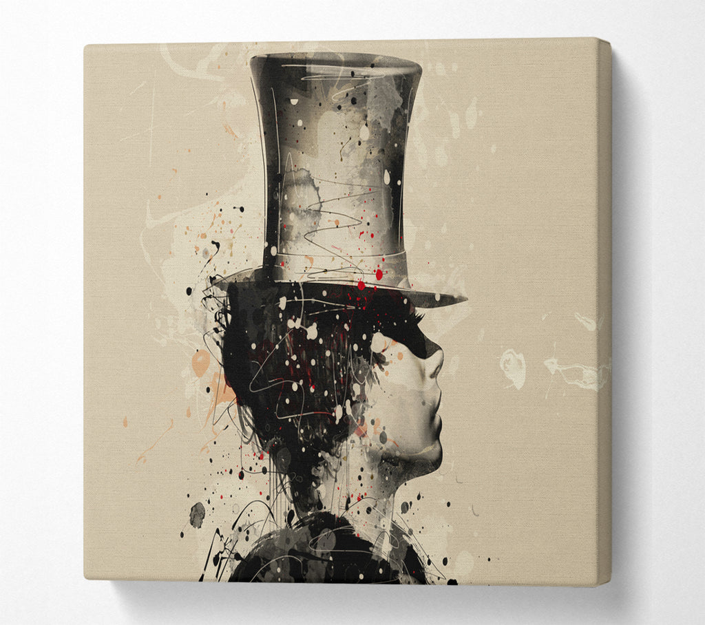 A Square Canvas Print Showing Top Hat Royalty Square Wall Art