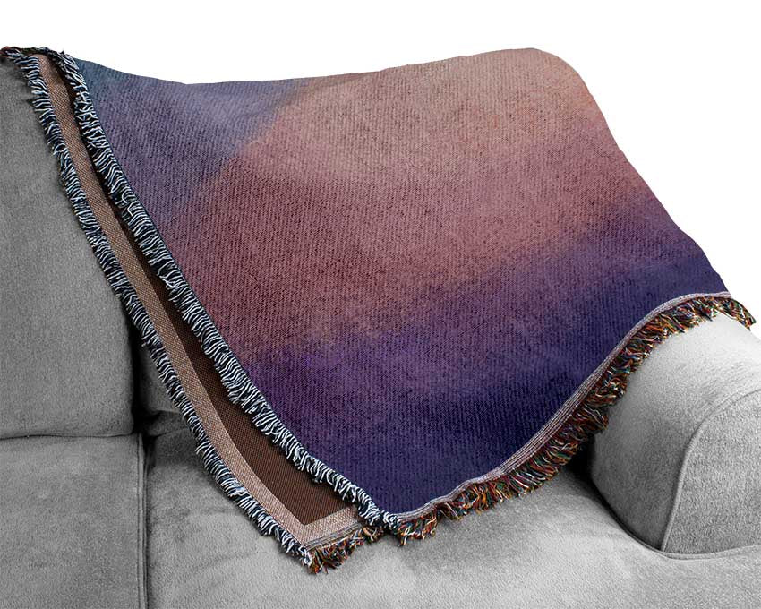 Royal Blue To Peach Fade Woven Blanket