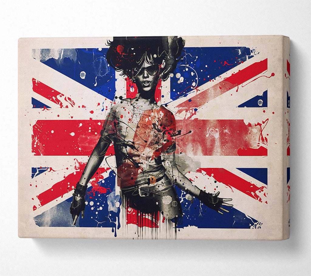 Picture of Union Jack Woman Canvas Print Wall Art