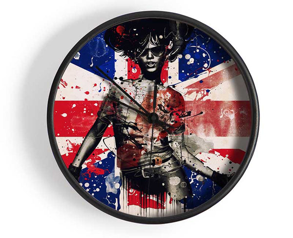 Union Jack Woman Clock - Wallart-Direct UK