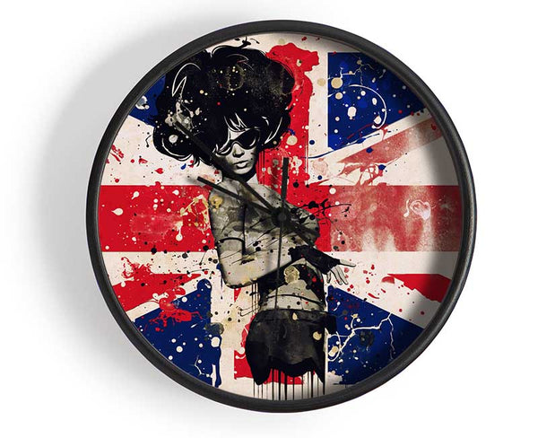 Union Jack Woman Side Clock - Wallart-Direct UK