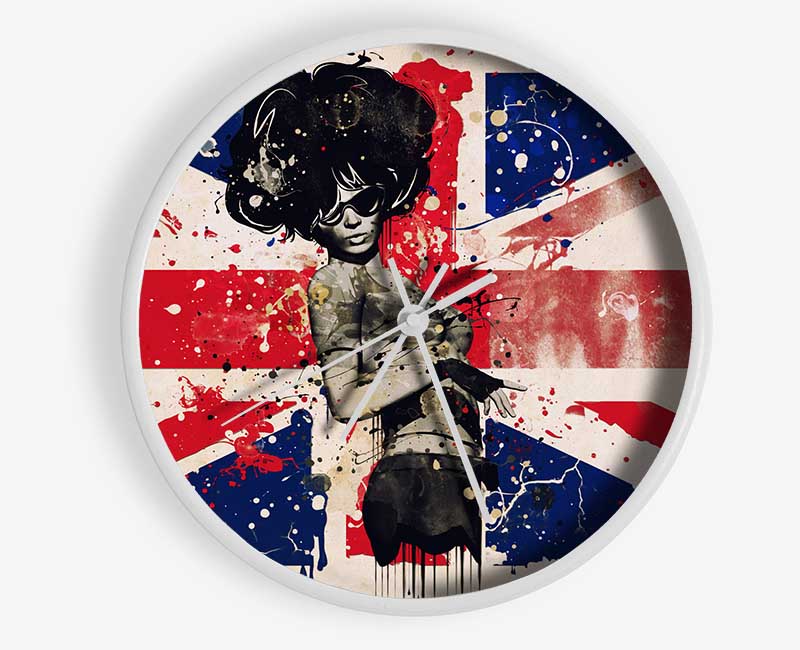 Union Jack Woman Side Clock - Wallart-Direct UK