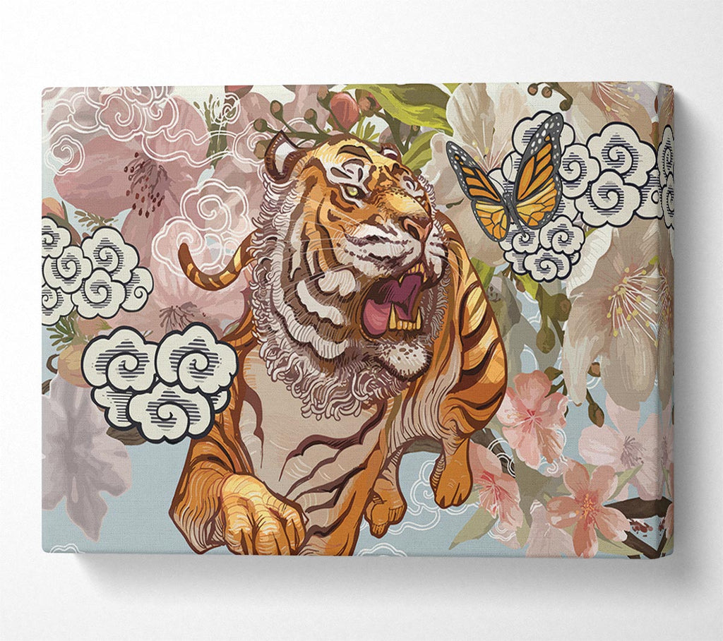 Picture of The Tiger Floral Canvas Print Wall Art