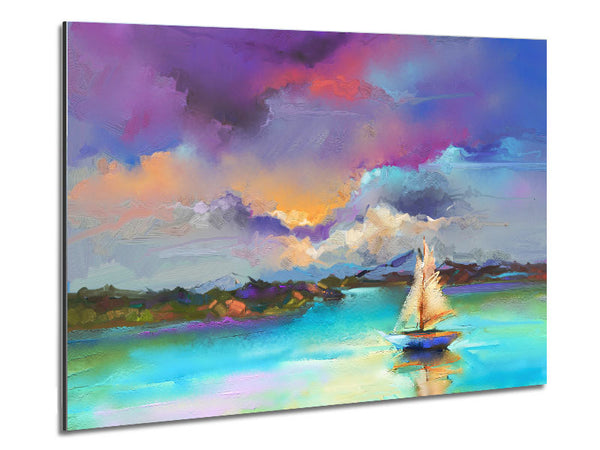 Turquoise Boating Lake Metal Print