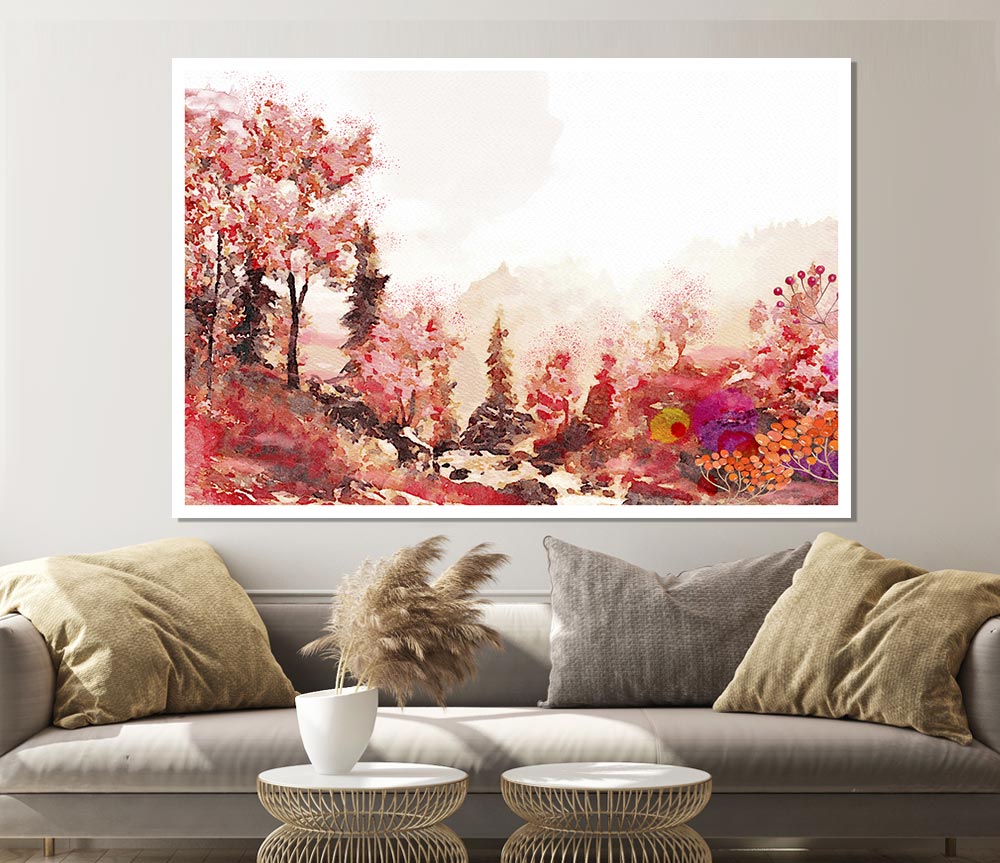 The Orange Forest Of Serenity Print Poster Wall Art