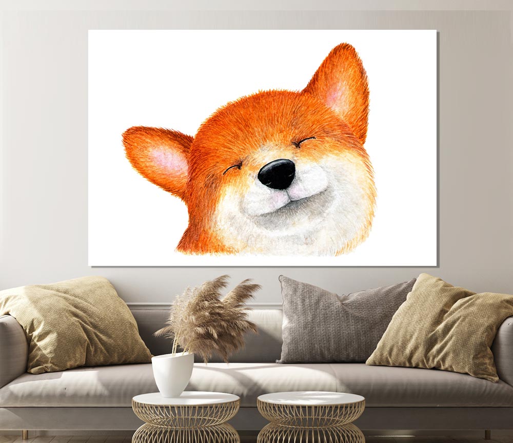 The Smiling Dog Print Poster Wall Art