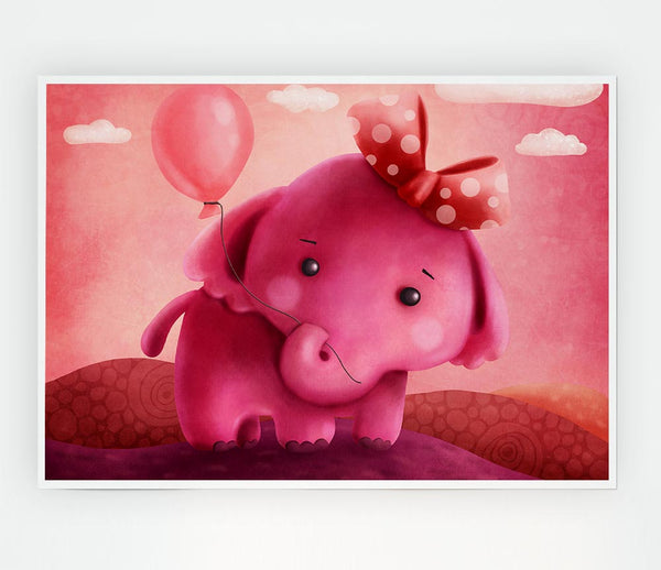 The Pink Elephant Balloon Print Poster Wall Art