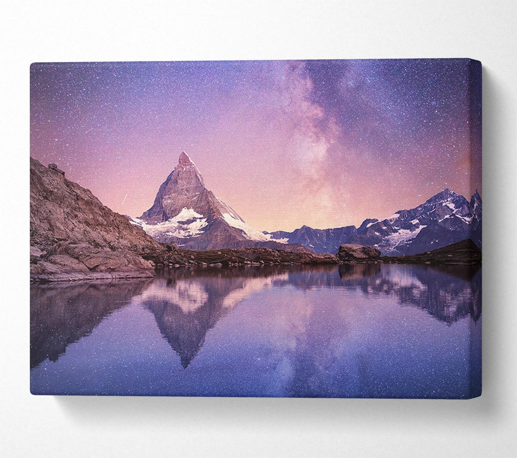 Picture of Mountains On The River Reflections Star Canvas Print Wall Art