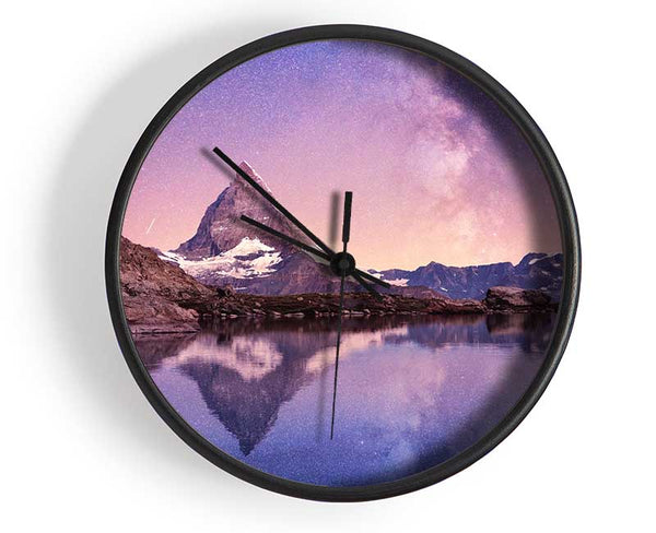 Mountains On The River Reflections Star Clock - Wallart-Direct UK