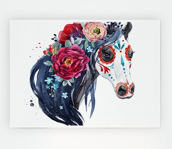 Day Of The Dead Horse Print Poster Wall Art