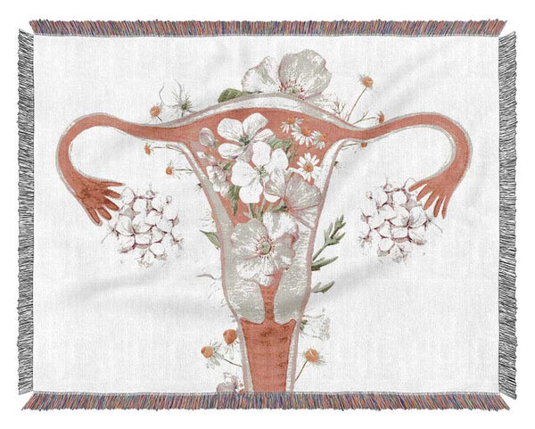 Floral Female Anatomy Woven Blanket