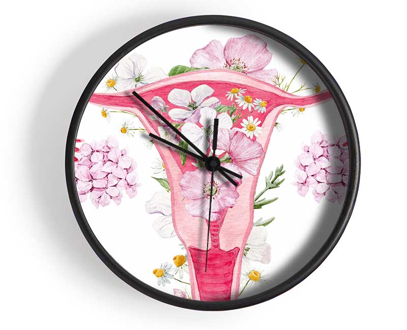 Floral Female Anatomy Clock - Wallart-Direct UK