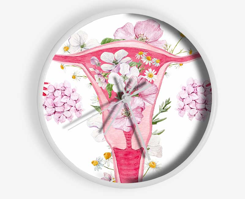 Floral Female Anatomy Clock - Wallart-Direct UK