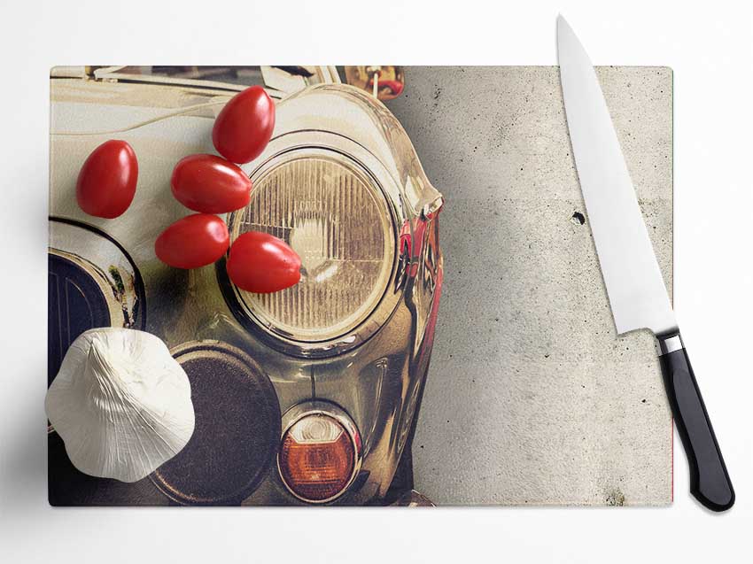 Close Up Classic Headlight Glass Chopping Board