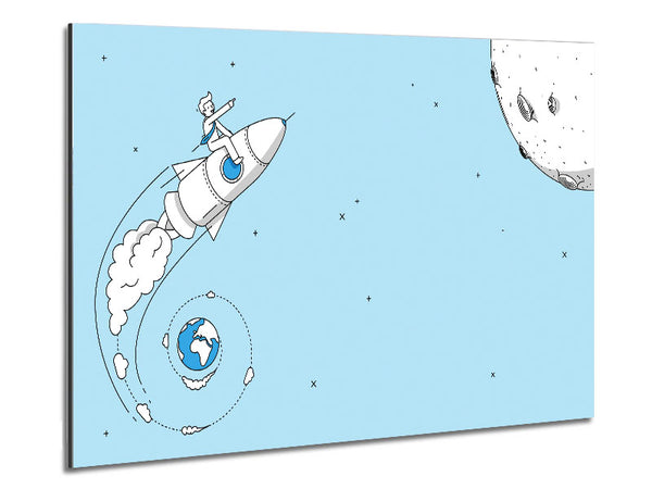 Raketenschiff zum Mond Weltraum