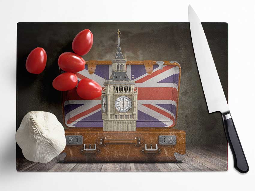 London In A Case Glass Chopping Board