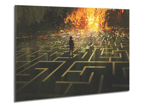 Auf einem Labyrinth stehen