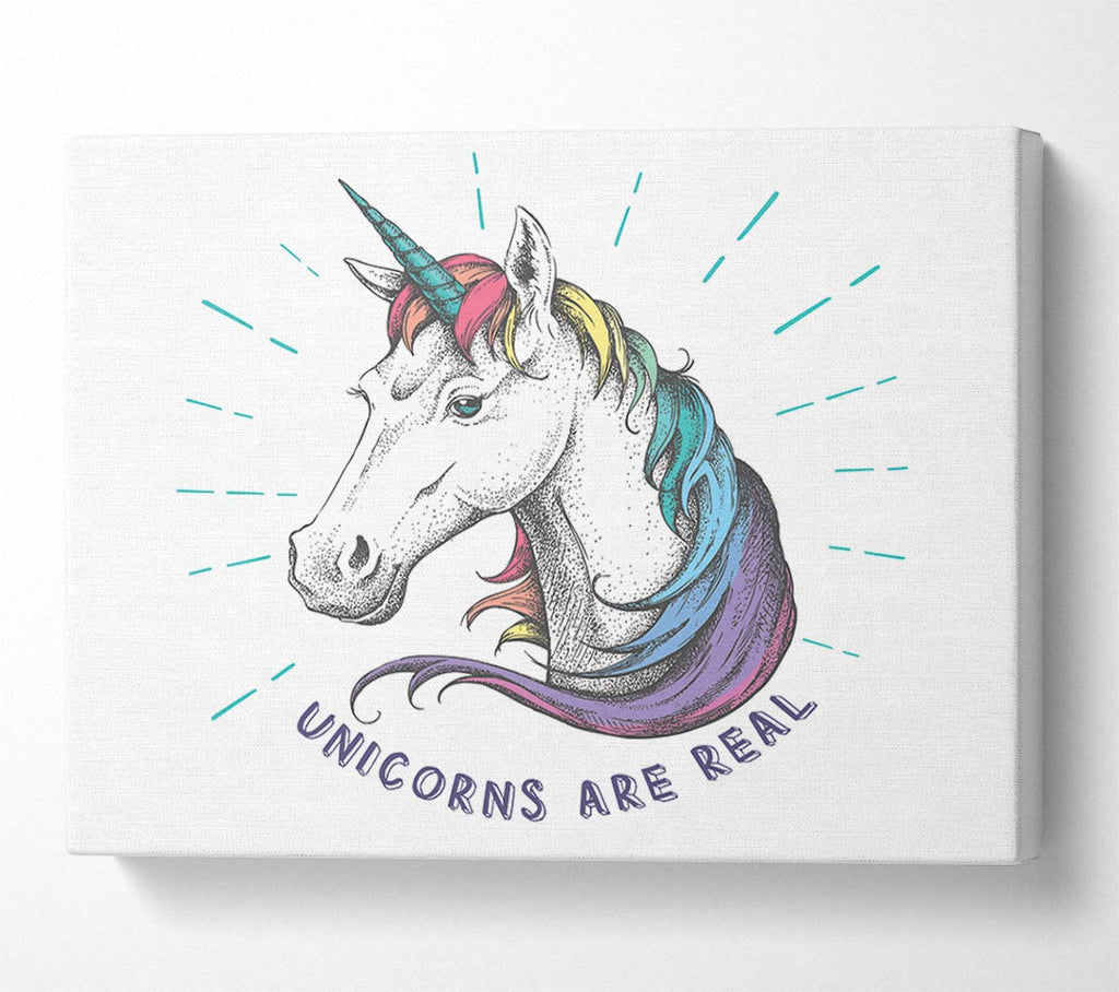 Picture of Unicorns Are Real Canvas Print Wall Art