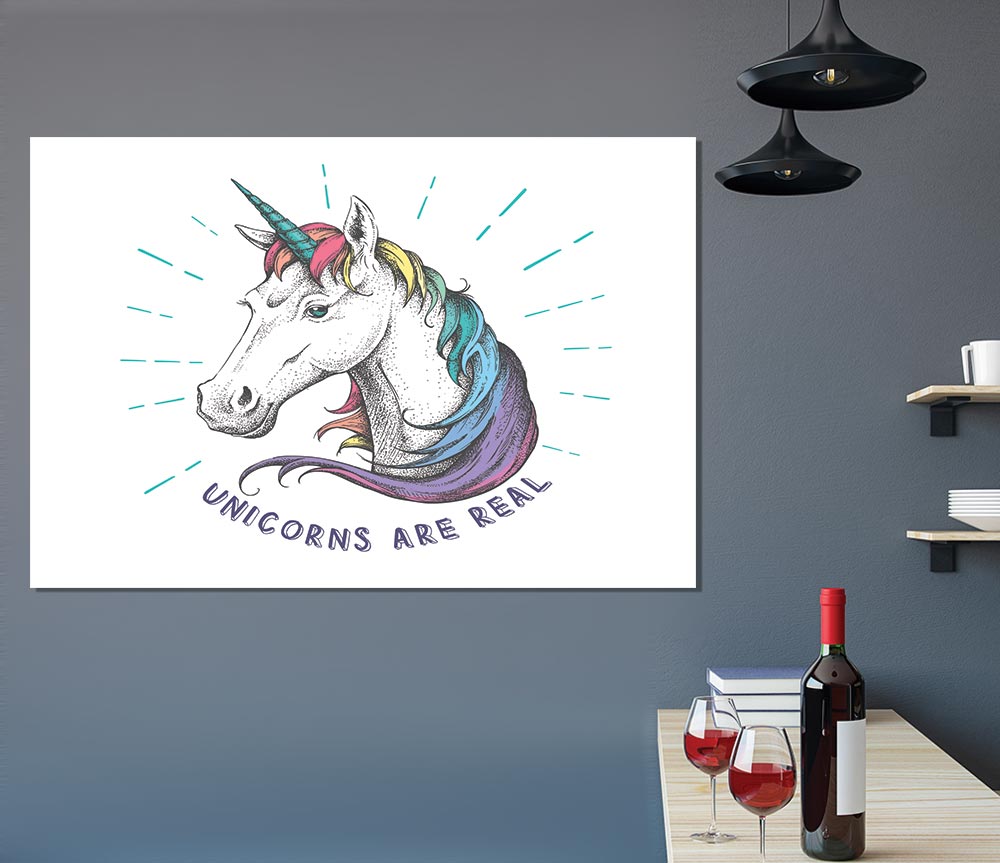 Unicorns Are Real Print Poster Wall Art
