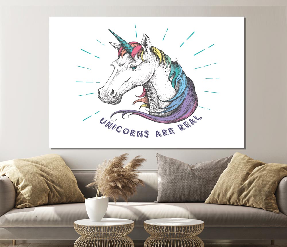 Unicorns Are Real Print Poster Wall Art