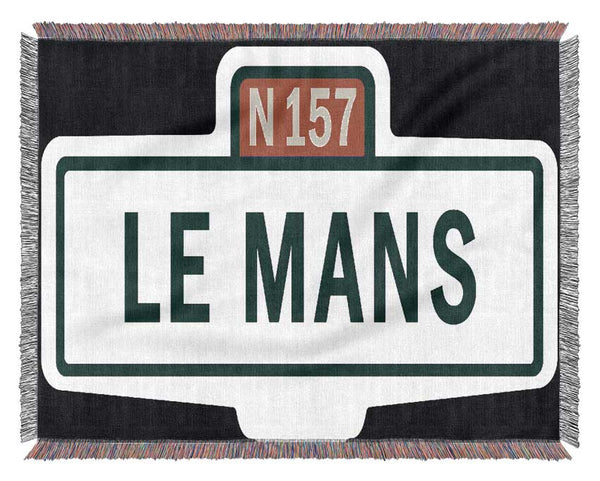 Le Mans Race Sign Woven Blanket