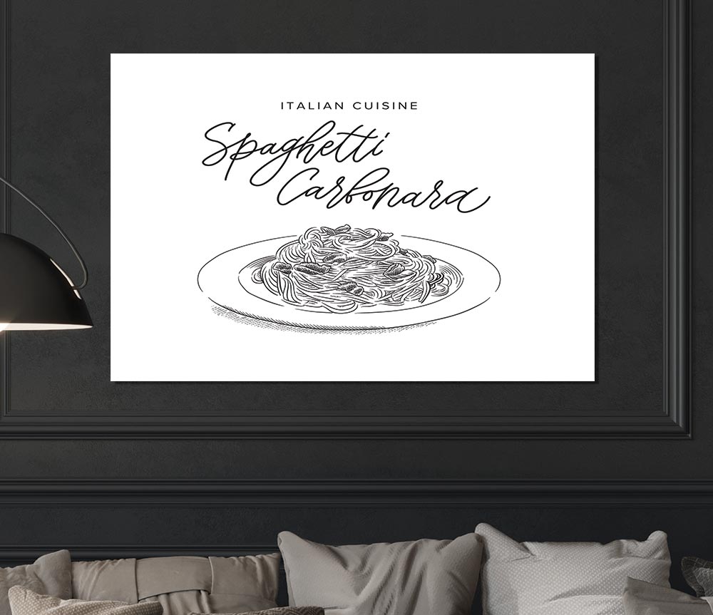 Italian Cuisine Spaghetti Print Poster Wall Art