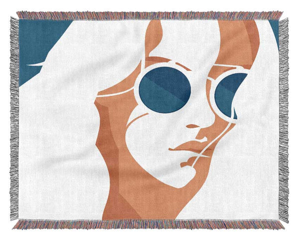 The Women With Glasses Woven Blanket