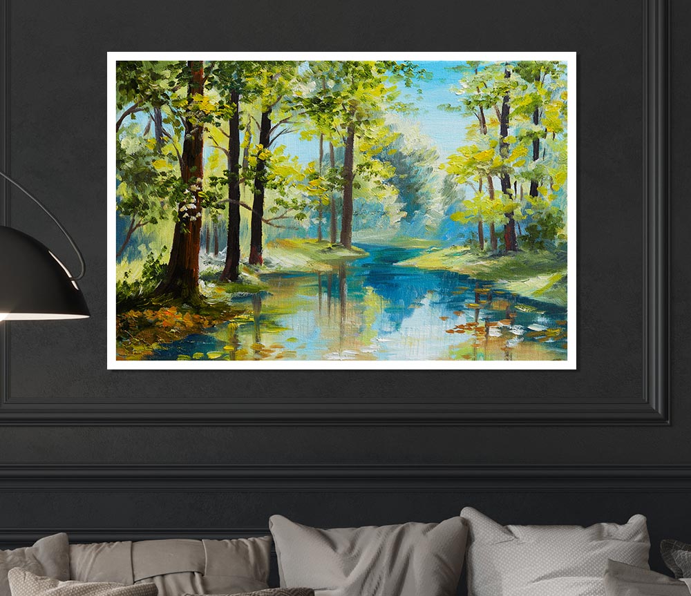 The Forest Painting Green Print Poster Wall Art
