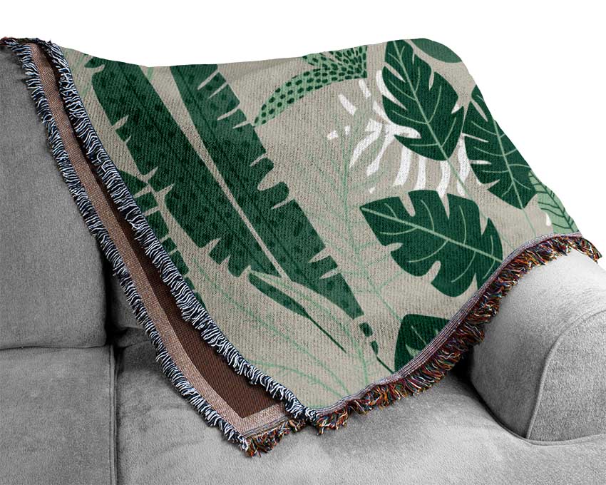 Modern Leaves Woven Blanket