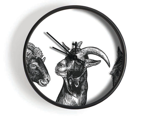 Goat Sheep Donkey Clock - Wallart-Direct UK