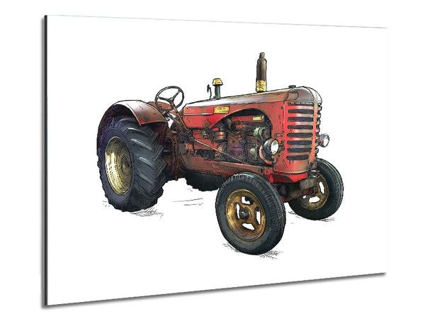 Der alte rote Traktor