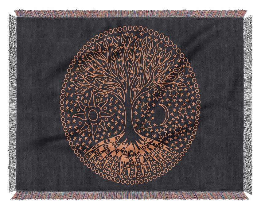 The Tree Of Life Emblem Woven Blanket
