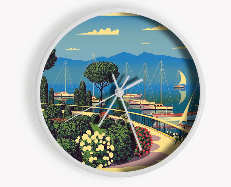 Vintage Travel Poster Clock - Wallart-Direct UK