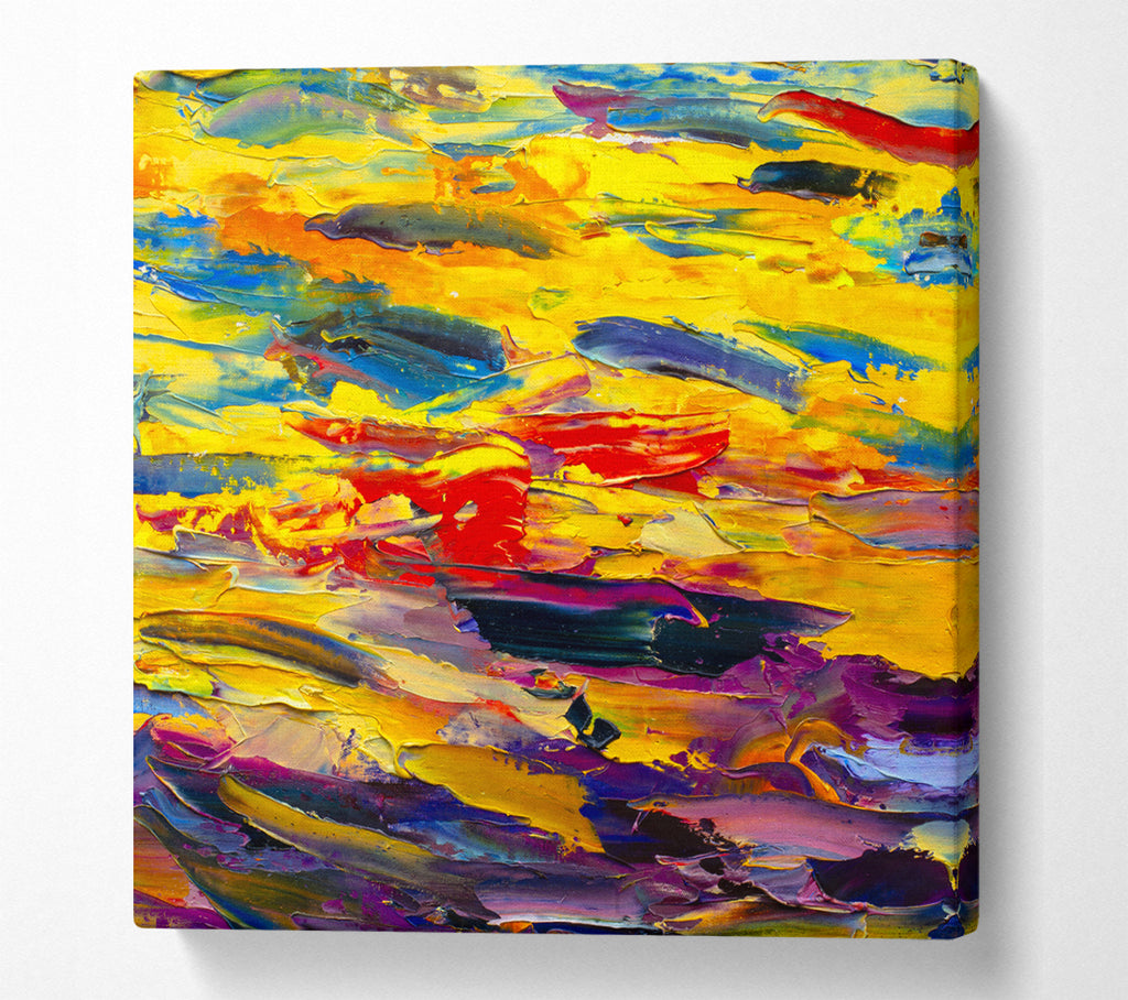 A Square Canvas Print Showing Thick Strokes Impressionism Square Wall Art