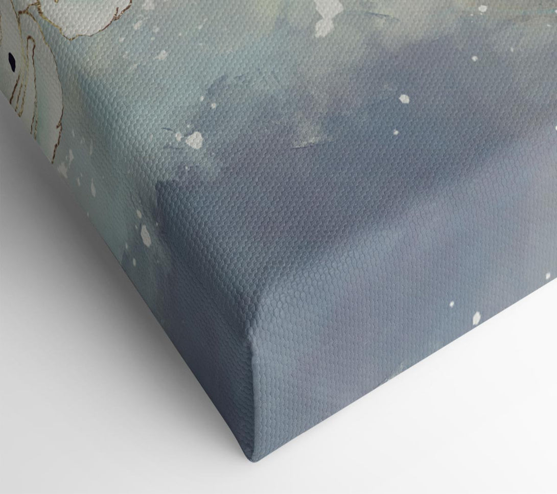 Picture of White Flowers In Abstract Canvas Print Wall Art
