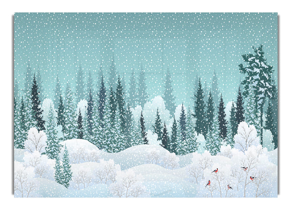 Schnee zwischen den Bäumen