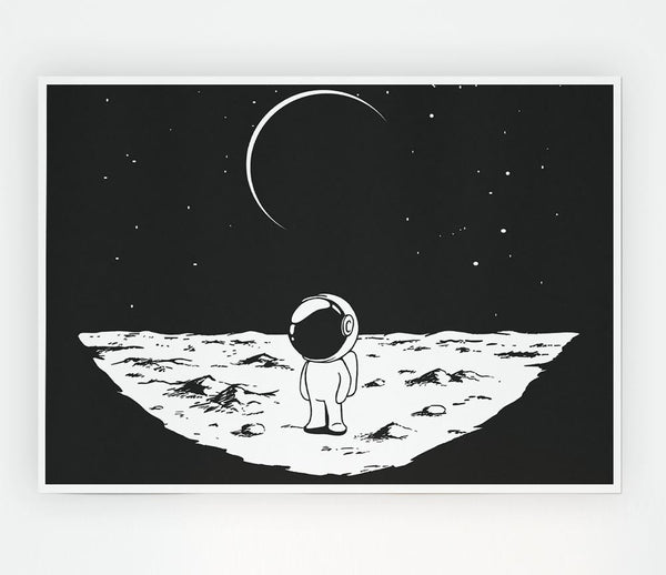 Little Space Man Print Poster Wall Art