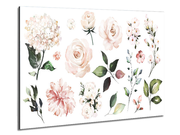 Montage von rosa Blumen