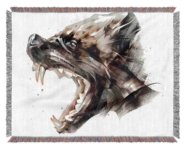 Hyena Head Woven Blanket