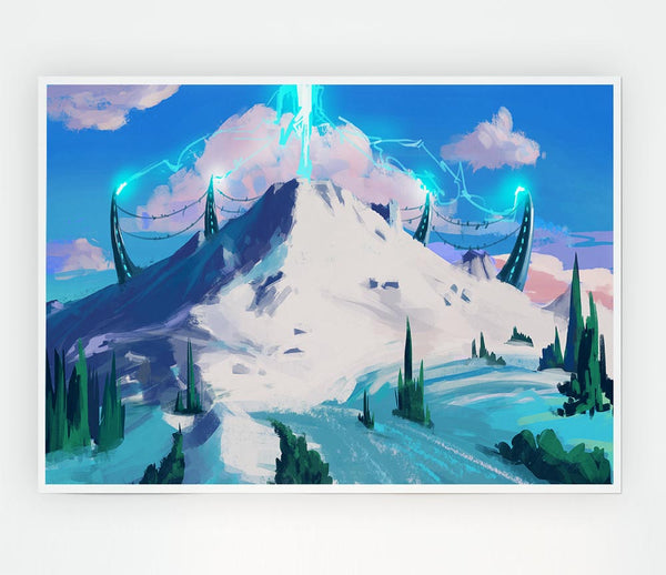The Blue Jet From The Mountain Print Poster Wall Art