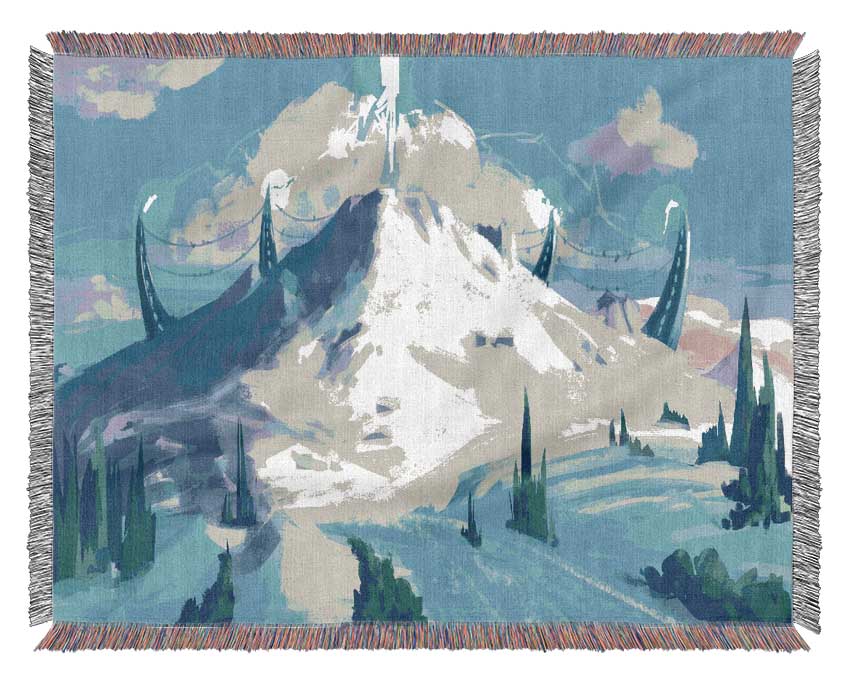 The Blue Jet From The Mountain Woven Blanket