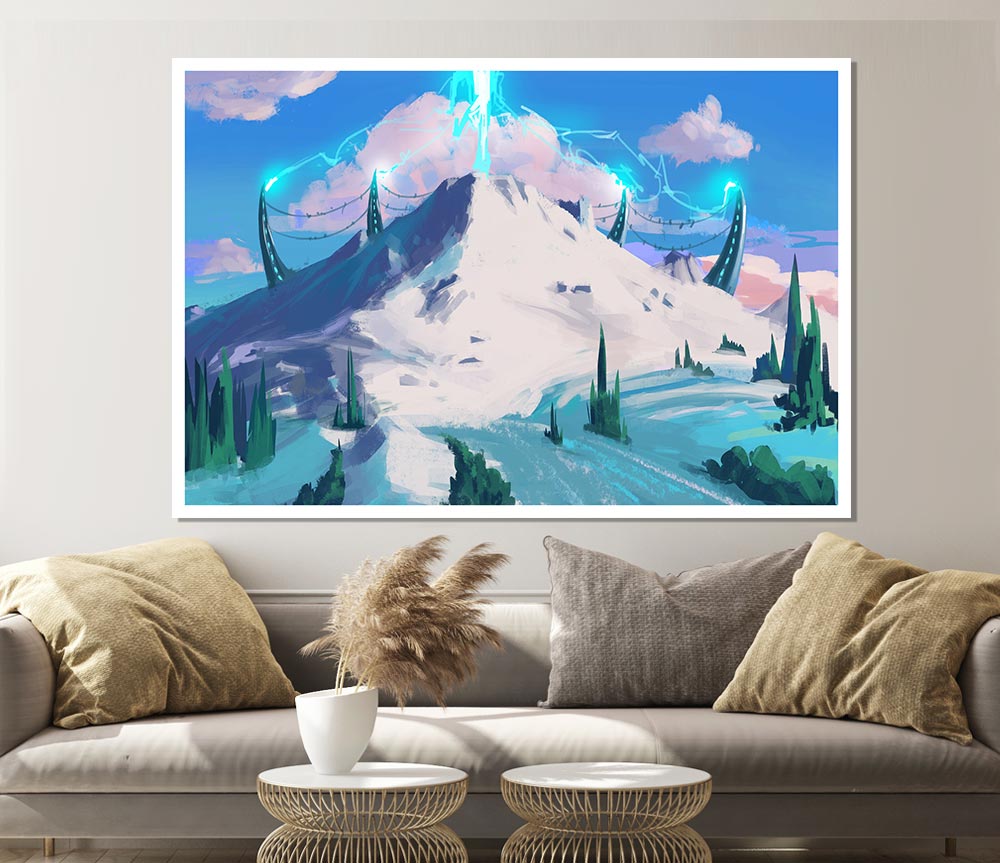The Blue Jet From The Mountain Print Poster Wall Art