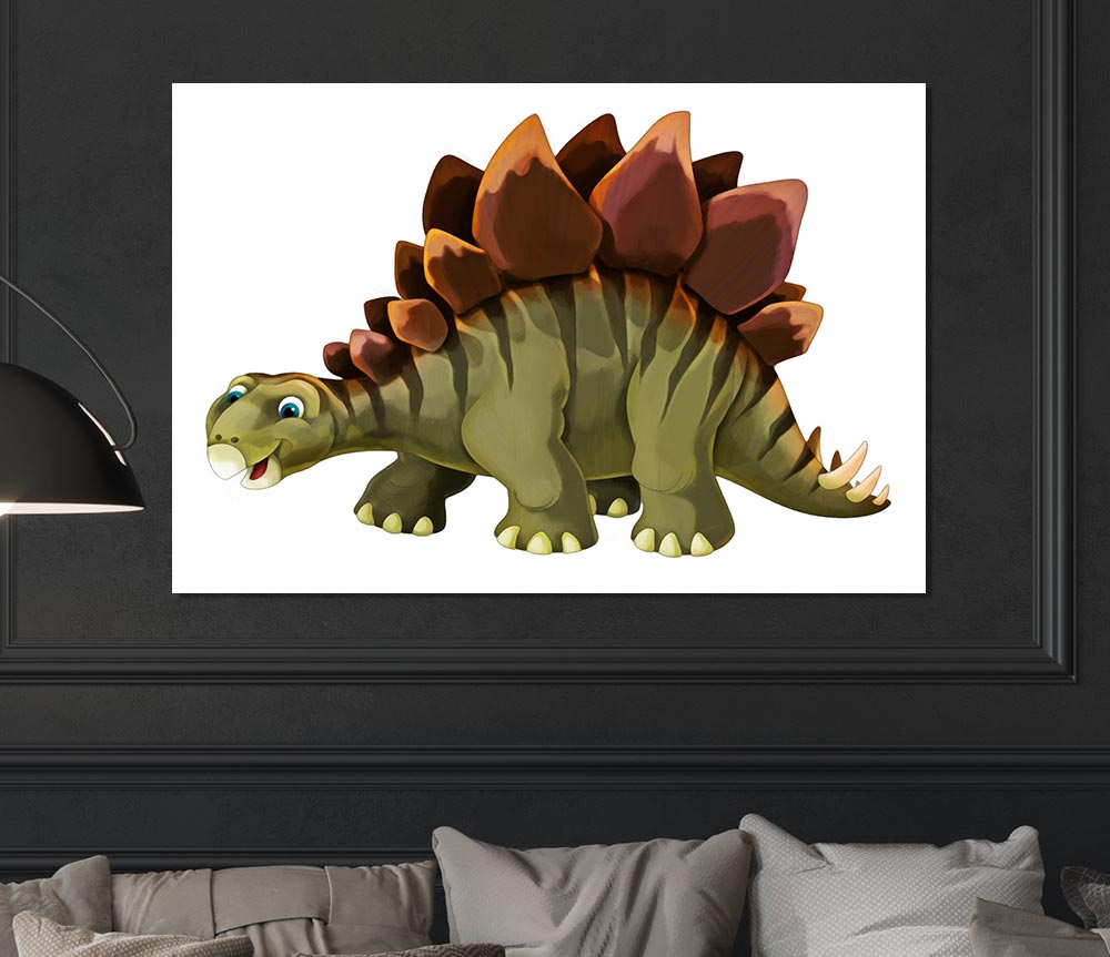 The Happy Stegosaurus Print Poster Wall Art