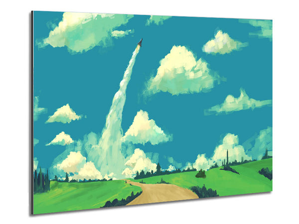 Jetting Off In The Sky Metal Print